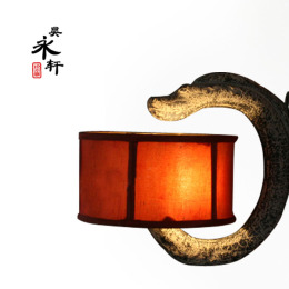 新中式灯饰 创意卧室床头壁灯 复古装饰 玉龙特色造型新款壁灯