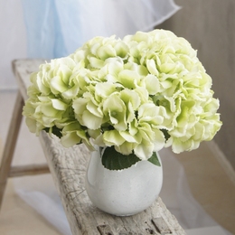 (花+花瓶) 春款仿真绣球花 客厅茶几手工玻璃花瓶整花艺家居饰品
