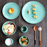 Ijarl创意欧美西式陶瓷 单人餐具套装 碗盘碗碟杯家用 纯色马卡龙