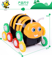 小蜜蜂翻斗车卡通电动3-4-5-6岁电动毛毛虫儿童玩具自动翻转儿童