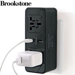 【顺丰包邮】Brookstone全球多功能插座2USB充电器带线插排插线板