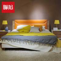 联邦家具 简约现代北欧实木床双人床 1.5米1.8米成人床婚床桦木