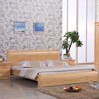 实木床1.5 松木床1.8 简约现代单双人床 婚床 儿童宜家松木家具