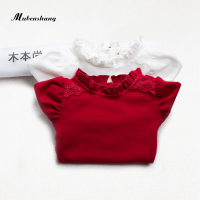 2015新款女童中小童秋冬装长袖打底衫宝宝T恤婴儿上衣纯棉蕾丝