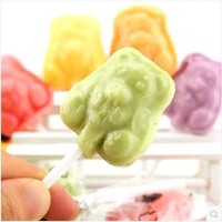 韩国进口零食品 华尔小熊棒棒糖300g 卡通造型儿童糖果棒棒糖