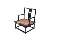 老榆木椅子南管帽椅子靠背椅沙发椅子黑漆做旧椅子禅椅榆木家具