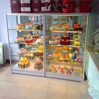 生日蛋糕模型展柜面包房货柜食品展示柜钛合金玻璃柜台样品展示架