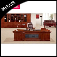 南昌办公家具实木皮油漆大班台3.8米4.2米老板桌总裁办公桌大气