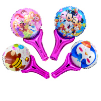 卡通铝膜手持棒话筒造型派对玩具儿童球拍气球六一节生日加油棒