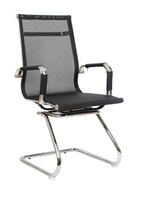 南京办公家具会议椅会客椅一流产品黑色网布钢制脚固定扶手
