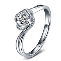 正品50分0.5克拉求婚钻戒 结婚戒指PT950铂金镶嵌 群镶钻石戒指