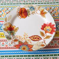 波西米亚手绘花朵陶瓷10.5寸餐盘 釉下彩装饰盘挂盘意面盘