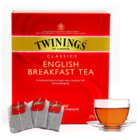 英国进口Twinings川宁英国早餐红茶200克/100小包袋泡茶可配牛奶