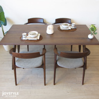 日式纯实木餐桌椅组合橡木小户型餐厅家具1.3米1.5米客厅饭桌圆腿