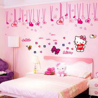 可移除墙贴纸墙纸贴画 Hello Kitty KT凯蒂猫 温馨卧室客厅床头
