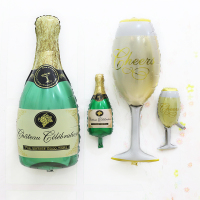 大号生日蛋糕香槟酒杯酒瓶 开业party酒会派对布置装饰铝箔气球
