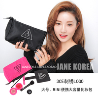 现货 韩国stylenanda正品代购 3CE粉色系黑色系PINK手拿化妆包
