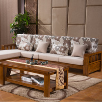 简美橡木真皮沙发 欧式客厅组合家具法式豪华全实木布艺沙