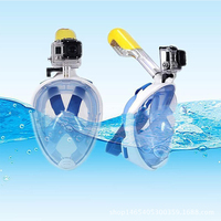 新款 gopro全干式潜水眼镜 小蚁潜水全面罩 浮潜呼吸管 潜水面罩