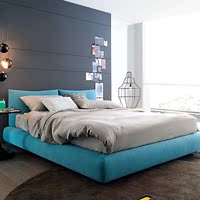 简约现代北欧新款双人软包储物床植绒布艺可拆洗床设计师可定制
