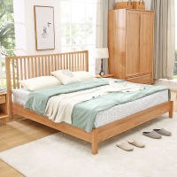 纯实木双人床1.5米北美白橡木1.8米实木床单人床日式卧室家具