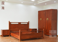 非洲花梨木家具 阅梨家具卧室成套定制 床床头柜衣柜 红木家具