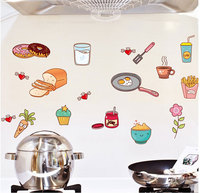 创意个性卡通柜门厨房贴可爱冰箱贴纸餐厅水果食物可移除墙贴纸画