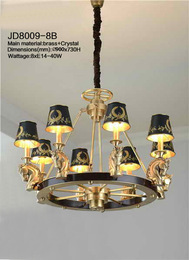 欧式奢华创意马头纯铜吊灯法式复古别墅大厅客厅餐厅卧室全铜吊灯