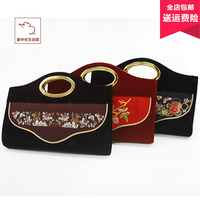 2016年新款原创设计师品牌中国风丝绒刺绣手提包信封手拿包晚宴包