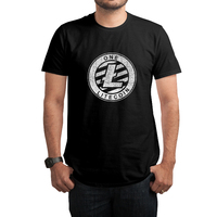 新款电子莱特币litecoin爱好者geek 男款学生圆领短袖黑色T恤包邮