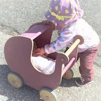 ins北欧出口德国木质玩具过家家娃娃床宝宝幼童手推车婴儿学步车