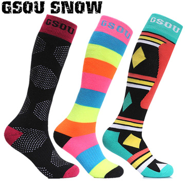 Gsou Snow滑雪袜 男女情侣款加厚高筒袜防寒保暖户外登山徒步袜子