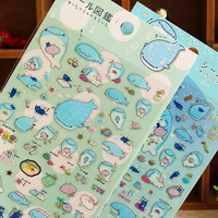 满38包邮 海洋生物装饰贴纸 sticker平面粘贴纸 日记手账小贴画