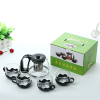 厂家热卖泡茶壶5件套 带过滤网 一壶4杯 养生茶壶茶具套装定制