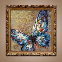 欧式风景油画蝴蝶昆虫装饰画走廊过道进门客厅玄关挂画正方形手绘