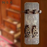 中式仿古铜配件纯铜柜门直条拉手鱼缸衣柜竖条把手水族箱铜拉手
