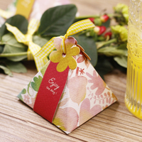欧式婚庆结婚节庆用品碎花蛋糕创意卡纸纸盒糖果盒喜糖盒子三角