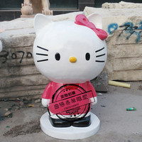 现货玻璃钢KT猫雕塑卡通人物HelloKitty凯蒂猫树脂模型摆件热卖