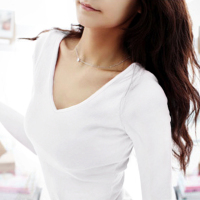 2016春秋女装黑白色打底衫低领T恤大码V领上衣纯棉体恤紧身长袖