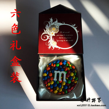 上海M＆M'S巧克力世界 M＆M'S巧克力豆MM豆 M圆盒 6色礼盒装 包邮