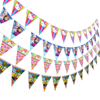 儿童宝宝生日派对布置装饰用品挂旗彩旗横幅三角旗彩旗拉花条幅