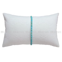 欧式美式中式现代白色手工珠珠抱枕腰枕靠垫靠包软装样板房装饰品