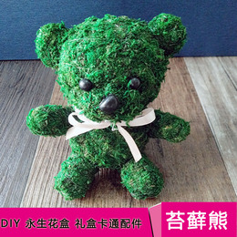 绿色苔藓熊永生花礼盒diy配材创意礼品送情侣家人朋友必备