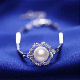 s925纯银日韩版简约女士女式女生创意天然珍珠饰品时尚百搭手链