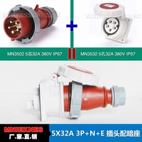 热销IP67工业插头插座套装 5极32A曼奈柯斯防水插头插座3502 3532
