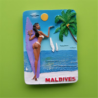 马尔代夫旅游纪念艺术收藏手工树脂冰箱贴立体浮雕创意