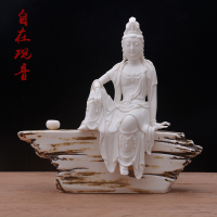 禅意自在观音陶瓷佛像摆件达摩弥勒佛客厅软装博古架佛像工艺品