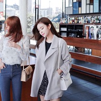 韩国东大门女装2016秋季女装新款简约风女式风衣 女短款外套大衣