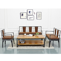 美式铁艺单人沙发椅客厅休闲椅做旧复古咖啡西餐厅卡座桌椅组合