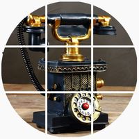 美式树脂摆件创意电话机模型复古相机家居店铺餐厅做旧摆设装饰品